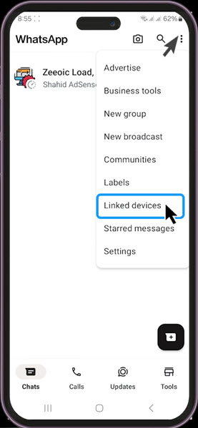 Opne WhatsApp App on Mobile and Click on Linked Devices